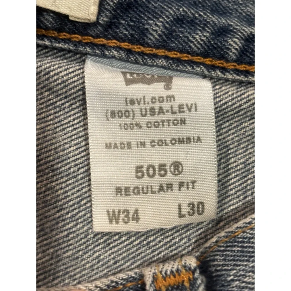 Vintage Levis 505 Jeans Mens 34x30 (actual 34x29)  Blue Regular Fit Straight Leg
